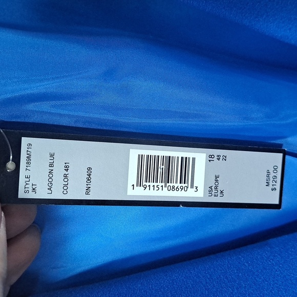 NWT Chelsea Rose Lagoon Blue Vibrant Chic Tailored Structured Blazer Jacket - Picture 4 of 12